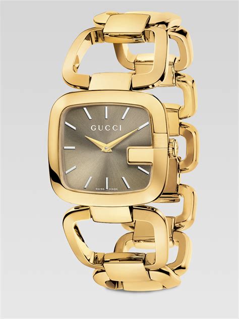 gold gucci bracelet watch|gucci gold watch women's.